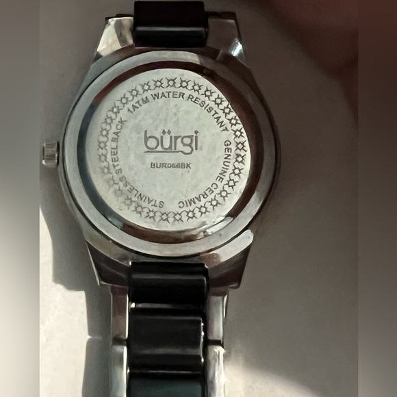 BURGI One of a kind black watch with crystal accents! Brand new, never used! - Picture 4 of 7